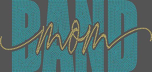 Band Mom 2-Color Approximately 11" wide Spangle Transfer