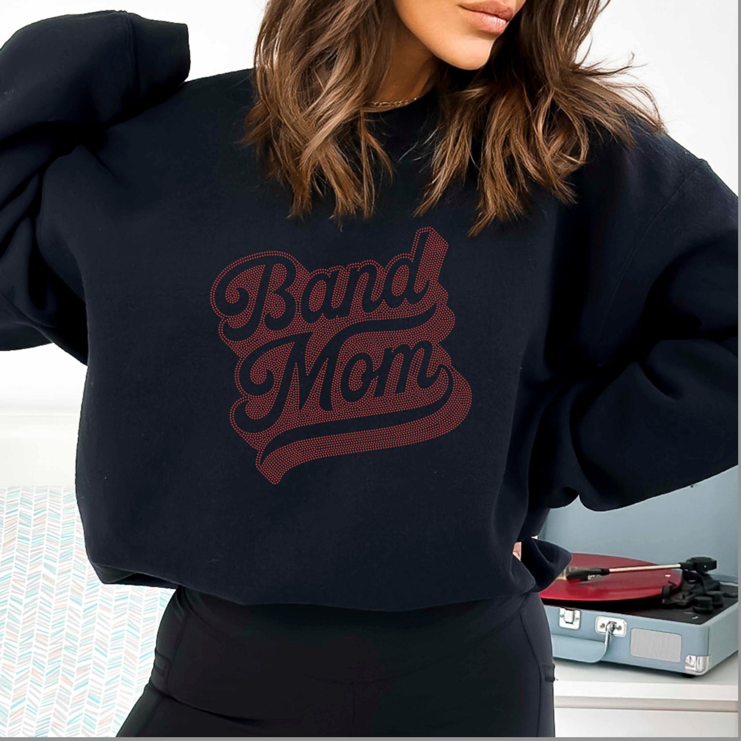Band Mom 2-Color Approximately 11" wide Spangle Transfer