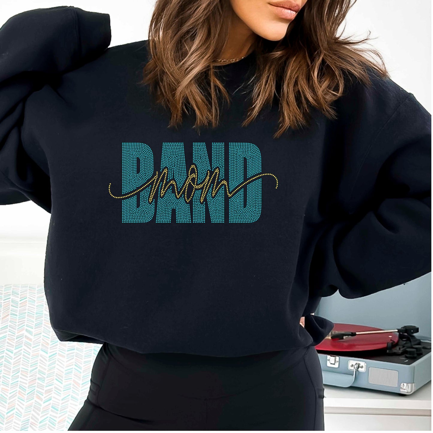 Band Mom 2-Color Approximately 11" wide Spangle Transfer