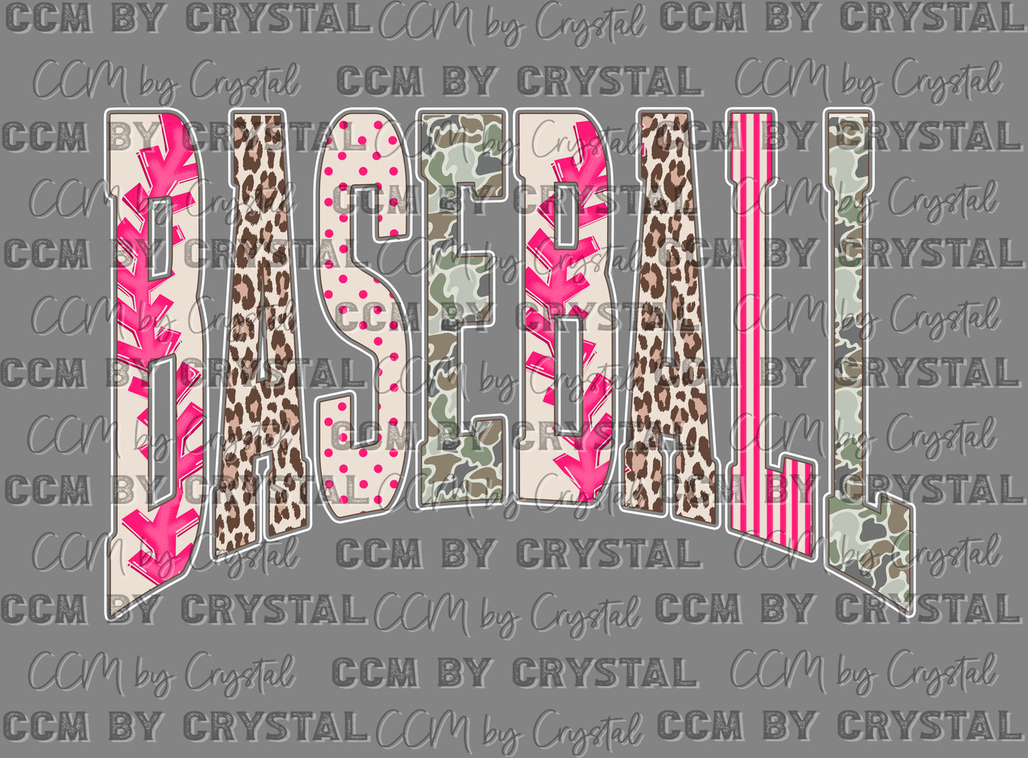 Baseball Leopard Camo Girly Ready to Press Instant Peel DTF Transfers Sublimation Transfers