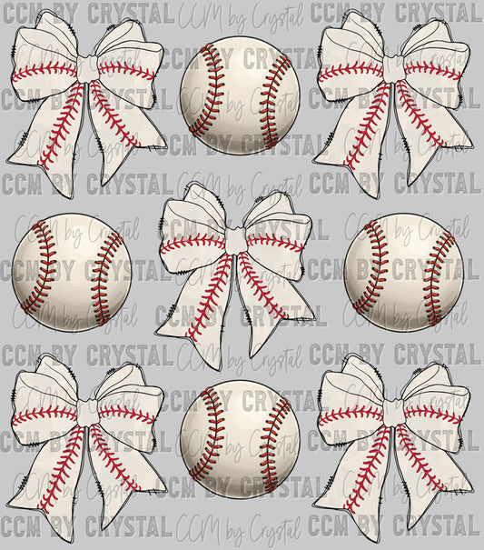 Coquette Bow Baseball Ready to Press Transfer DTF Transfer Sublimation Transfer