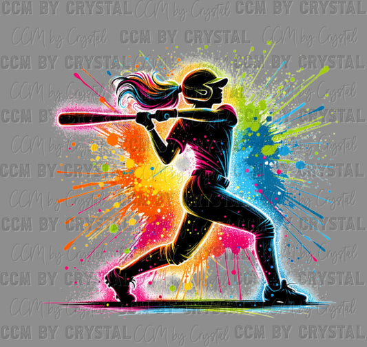 Colorful Softball UV DTF Transfer Sticker UV Transfer Ready to Apply
