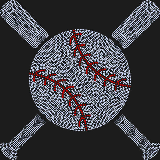 Baseball Softball Bats 11" Spangle Transfer Bling Ready to Press Transfer Sparkle Transfer