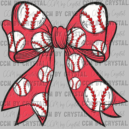 Baseball Bow Ready to Press Transfer DTF Transfer Sublimation Transfer