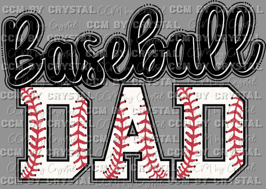 Baseball Dad Ready to Press Transfer DTF Transfer Sublimation Transfer