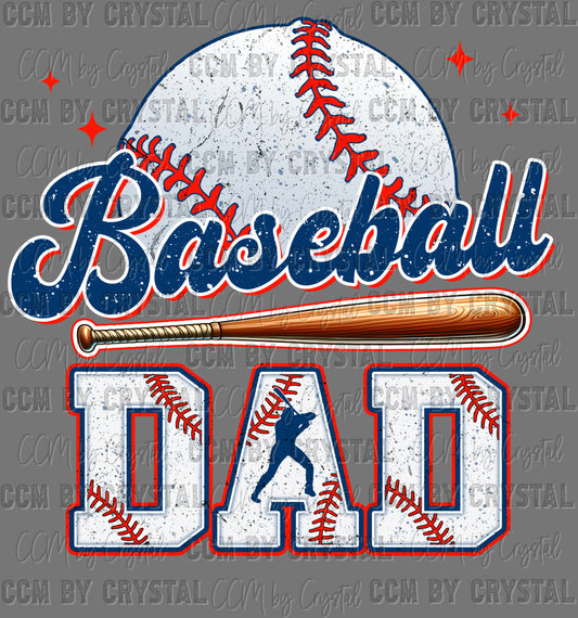 Baseball Dad Ready to Press Transfer DTF Transfer Sublimation Transfer