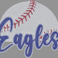Custom Mascot Baseball or Softball Approximately 8.5" wide Spangle Transfer