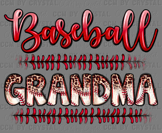 Baseball Grandma Ready to Press Instant Peel DTF Transfers Sublimation Transfers