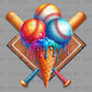 Baseball Ice Cream Drip Ready to Press Transfer DTF Transfer Sublimation Transfer