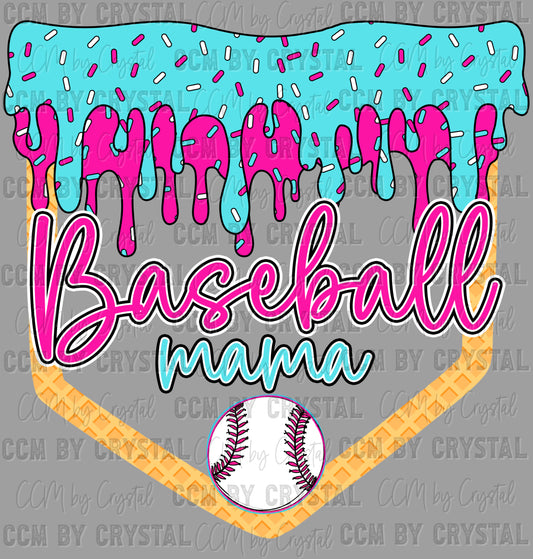 Baseball Mama Drip Ready to Press Transfer DTF Transfer Sublimation Transfer