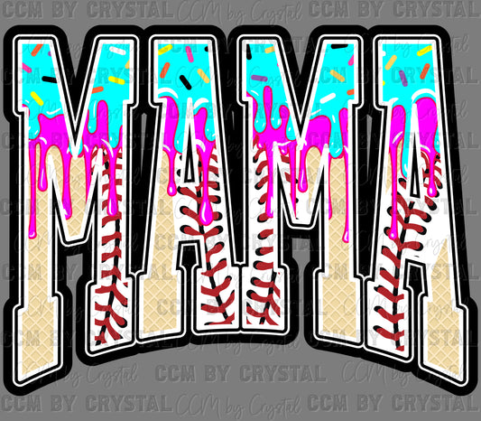 Baseball Mama Drip Ready to Press Instant Peel DTF Transfers Sublimation Transfers