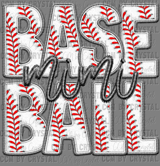 Baseball Mimi Faux Embroidery Ready to Press Transfer DTF Transfer Sublimation Transfer