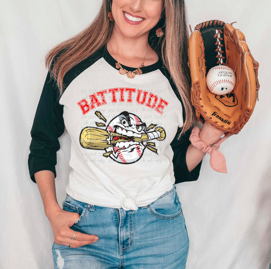 Battitude Mean Baseball PNG Digital File ONLY