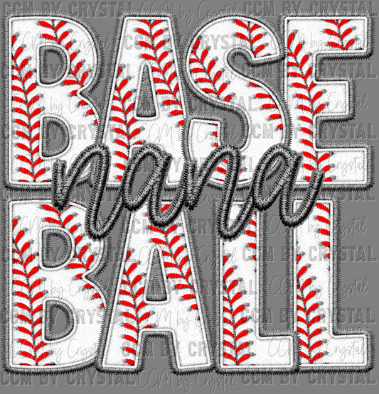 Baseball Nana Faux Embroidery Ready to Press Transfer DTF Transfer Sublimation Transfer