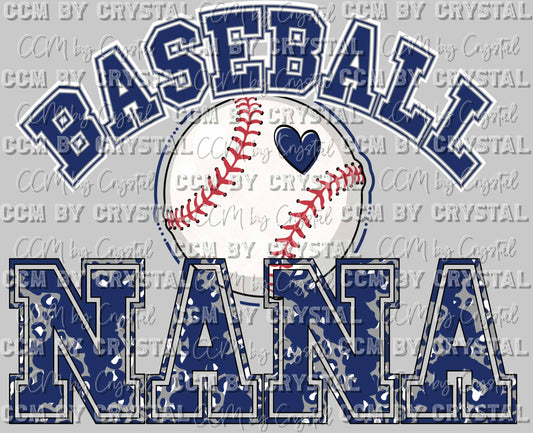 Baseball Nana Ready to Press DTF Transfer Sublimation Transfer