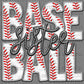 Baseball Sister Faux Embroidery Ready to Press Transfer DTF Transfer Sublimation Transfer