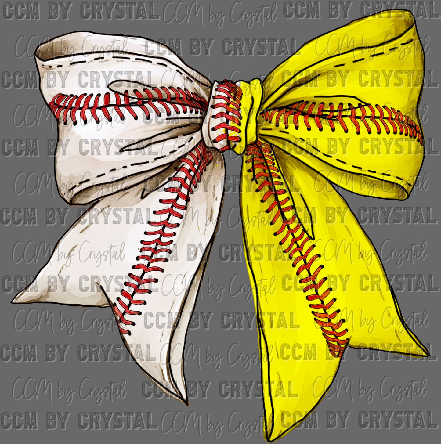 Softball Baseball Bow Ready to Press Transfer DTF Transfer Sublimation Transfer