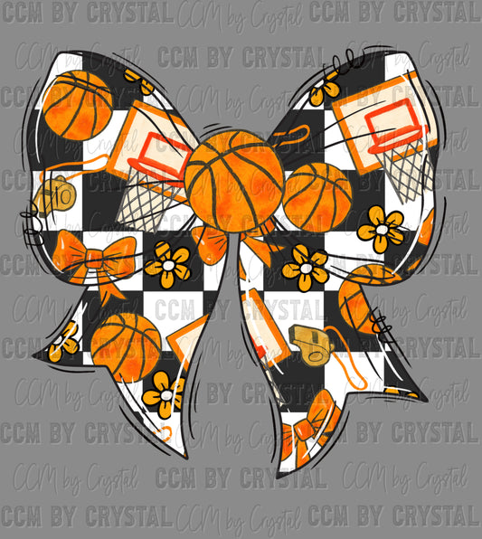 Basketball Bow Ready to Press Instant Peel DTF Transfers Sublimation Transfers