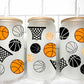 Basketball UV DTF Transfer 16oz Libby Glass Can Wrap Ready to Apply