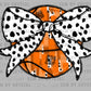 Basketball with Bow Ready to Press Transfer Instant Peel DTF Transfer Sublimation Transfer