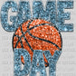Game Day Basketball Faux Sequins Faux Embroidery Ready To Press Transfer