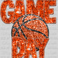 Game Day Basketball Faux Sequins Faux Embroidery Ready To Press Transfer