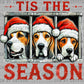 Christmas Tis The Season Basset Hound Ready to Press Transfer DTF Transfer