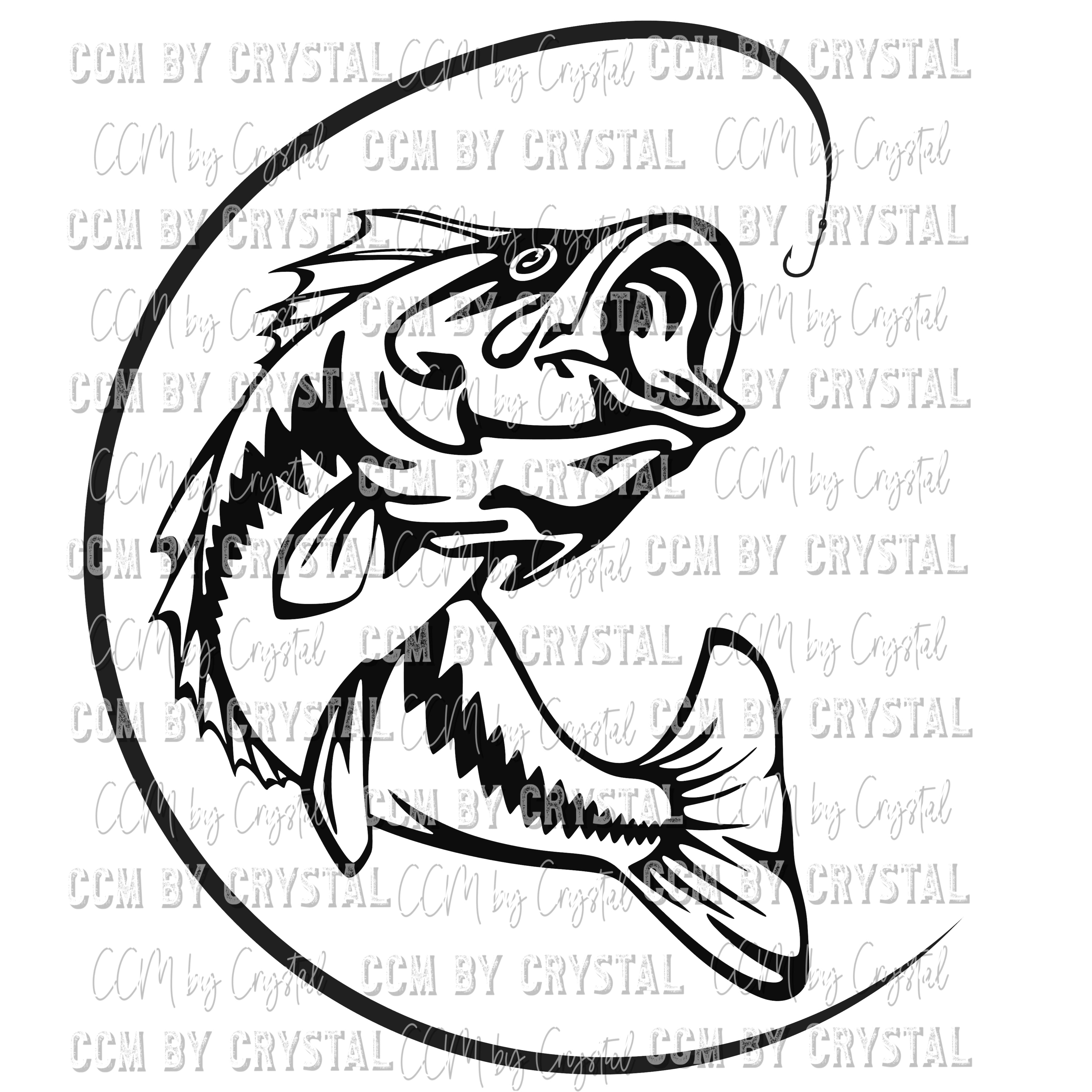 Bass Fish Fishing Line Ready to Press Transfer – CCMbyCrystal