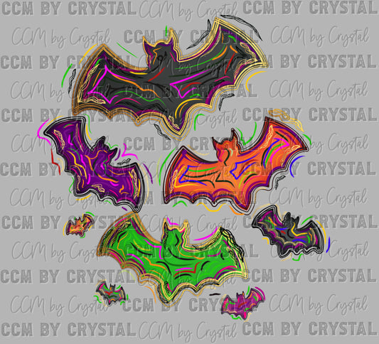 Bats Halloween Ready to Press Transfer DTF Transfer Sublimation Transfer