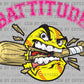 Pink Battitude Softball Ready to Press Transfer DTF Transfer Sublimation Transfer