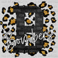 B Bombers Black with Gold Leopard Background Mascot Ready To Press Transfer