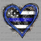 Back the Blue Heart Ready to Press Transfer DTF Transfer Sublimation Transfer