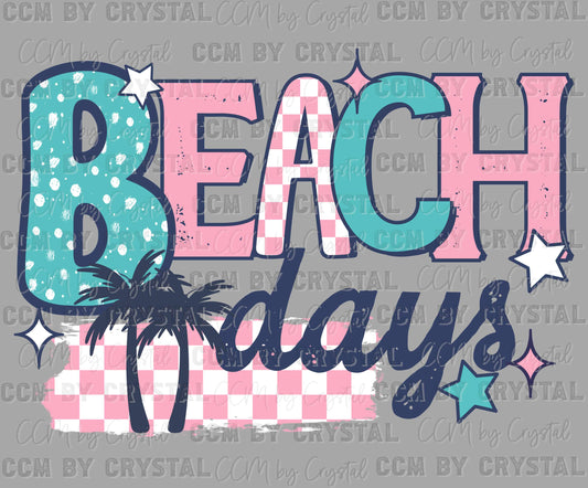 Beach Days Summer Ready to Press Transfer DTF Transfer Sublimation Transfer