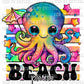 Beach Please Octopus Summer Summertime Ready to Press Transfer