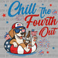 Chill the Fourth Out Beagle Dog July 4th Patriotic Ready to Press Transfer DTF Transfer Sublimation Transfer