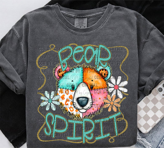 Bear Spirit Cartoon Mascot Ready to Press Transfer DTF Transfer Sublimation Transfer