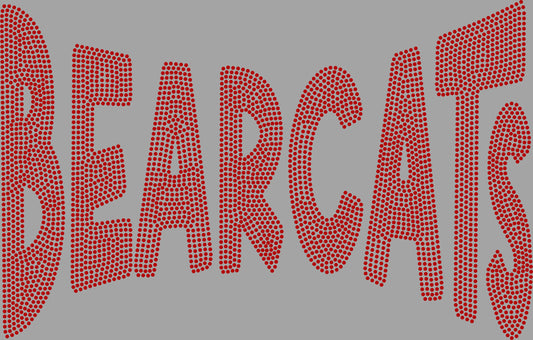 Bearcats 1 Color Approximately 11" wide Spangle Transfer