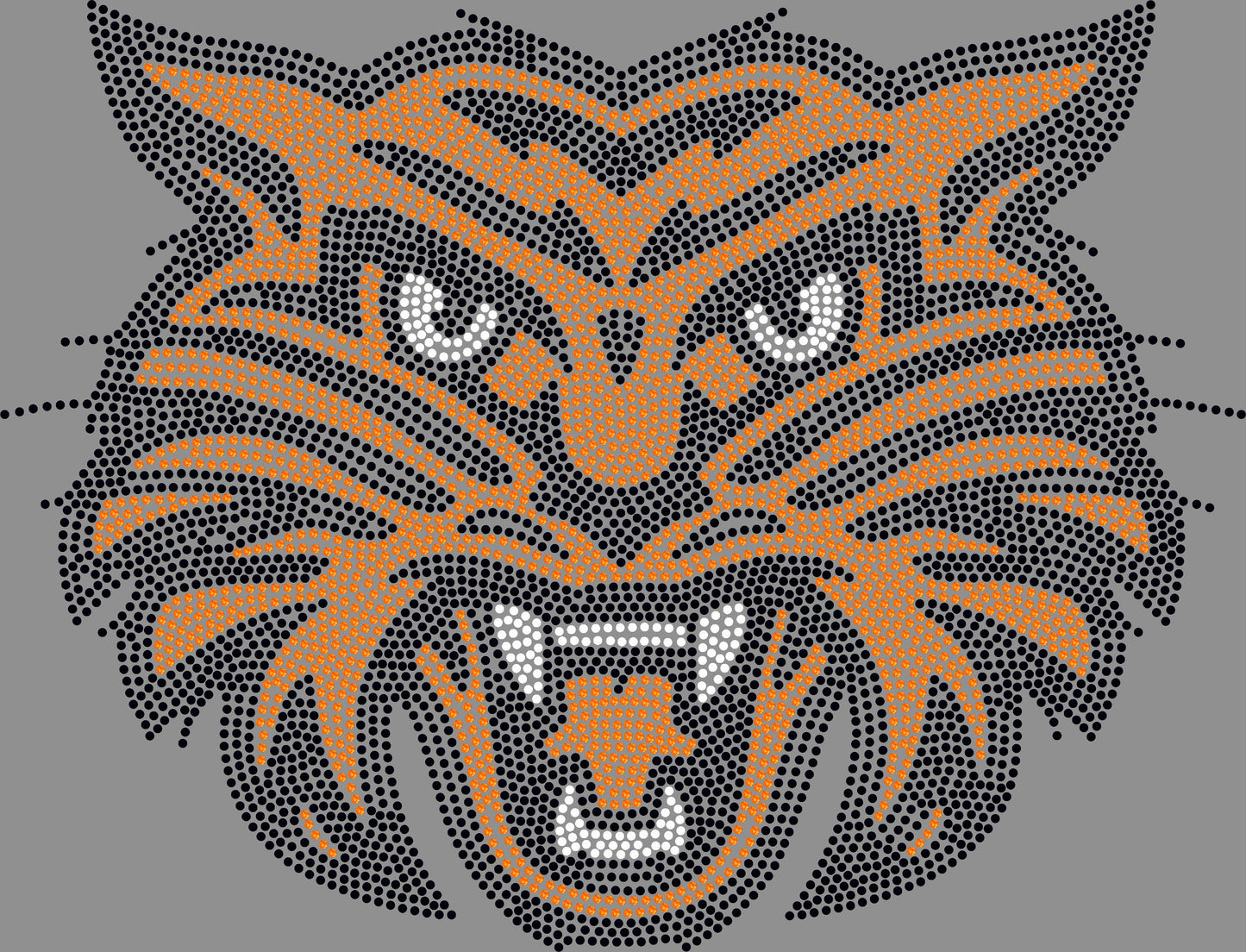 Bearcat Face Head Approximately 11" wide Spangle Transfer
