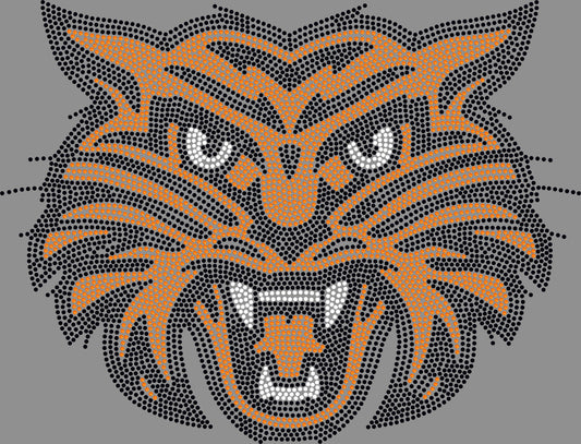 Bearcat Face Head Approximately 11" wide Spangle Transfer