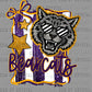Bearcats Purple Yellow Mascot Fake Faux Glitter Ready to Press DTF Transfers Sublimation Transfers