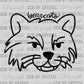 Bearcats Mascot Doodle Ready to Press Transfer DTF Transfer Sublimation Transfer