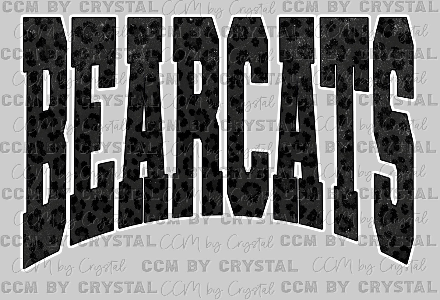 Bearcats Black Leopard Mascot Ready to Press DTF Transfers Sublimation Transfers