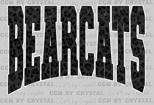 Bearcats Black Leopard Mascot Ready to Press DTF Transfers Sublimation Transfers