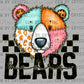 Bears Cartoon Mascot Ready to Press Transfer DTF Transfer Sublimation Transfer