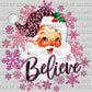 Believe Santa Pink Christmas Ready to Press Transfer