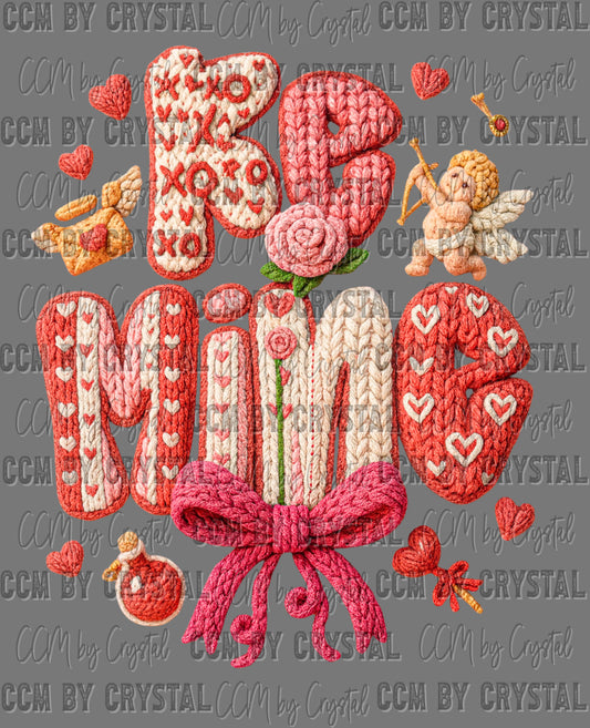 Be Mine Faux Yarn Valentines Day Ready to Press Instant Peel DTF Transfers Sublimation Transfers