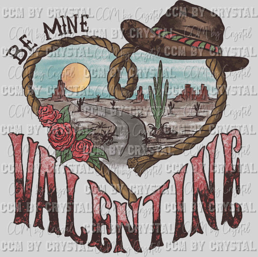 Be Mine Valentine Western Ready to Press Transfer