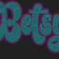 Betsy 2-Color Approximately 11" wide Spangle Transfer