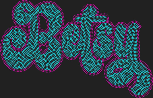 Betsy 2-Color Approximately 11" wide Spangle Transfer