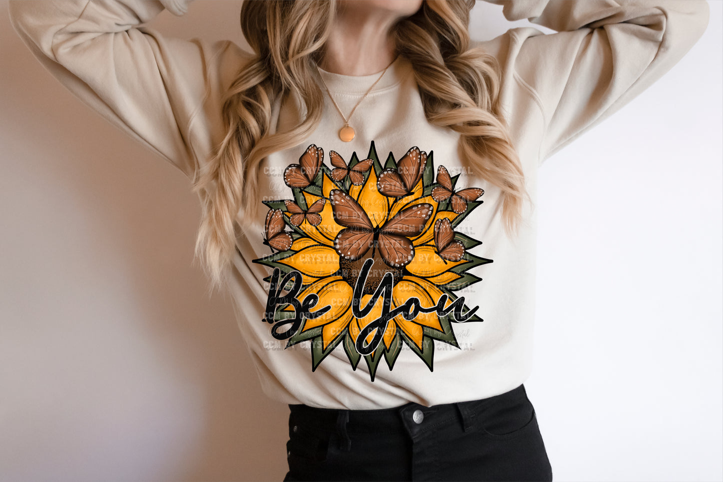 Sunflower Butterflies Be You Ready to Press Transfer